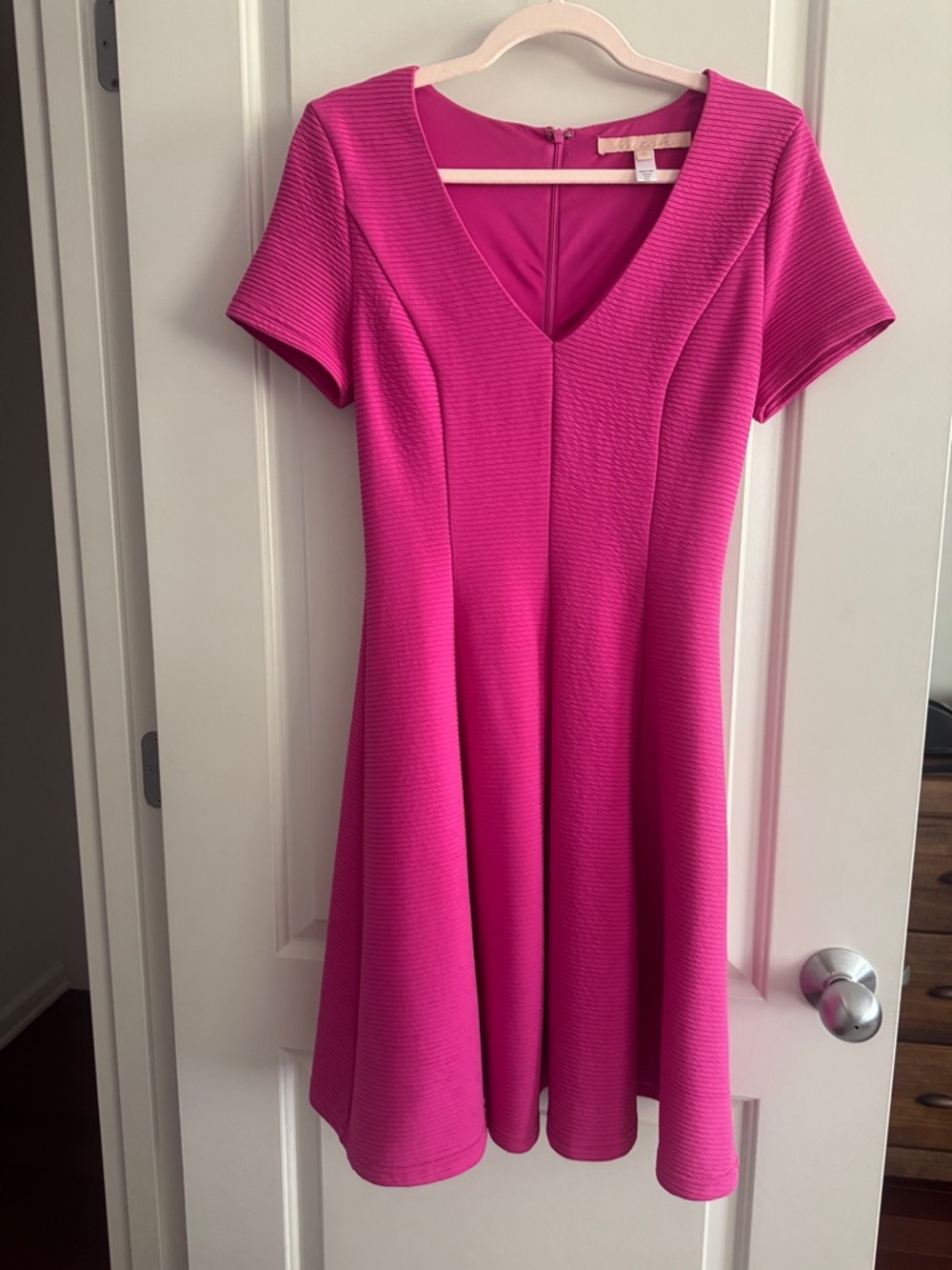 Hutch pink V-Neck Fit & Flare Mini Dress